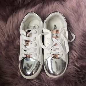 Michale Kors unique sneakers. Chrome details.